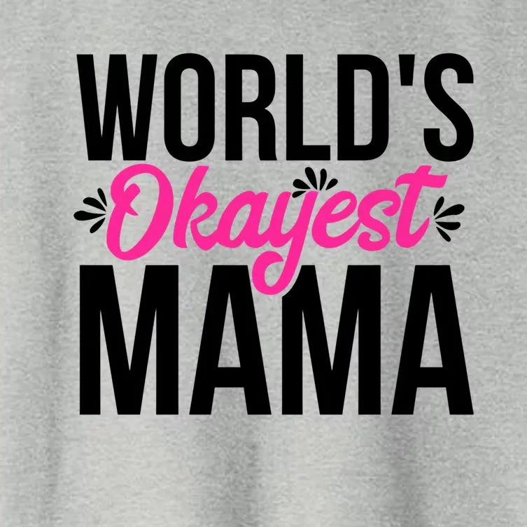 World's Okayest Mama Acy006c Funny Gift Women's Crop Top Tee