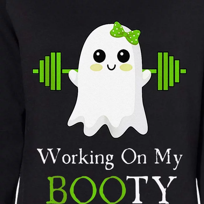 Working On My Booty Ghost Halloween Gym Humor Bodybuilder Womens California Wash Sweatshirt