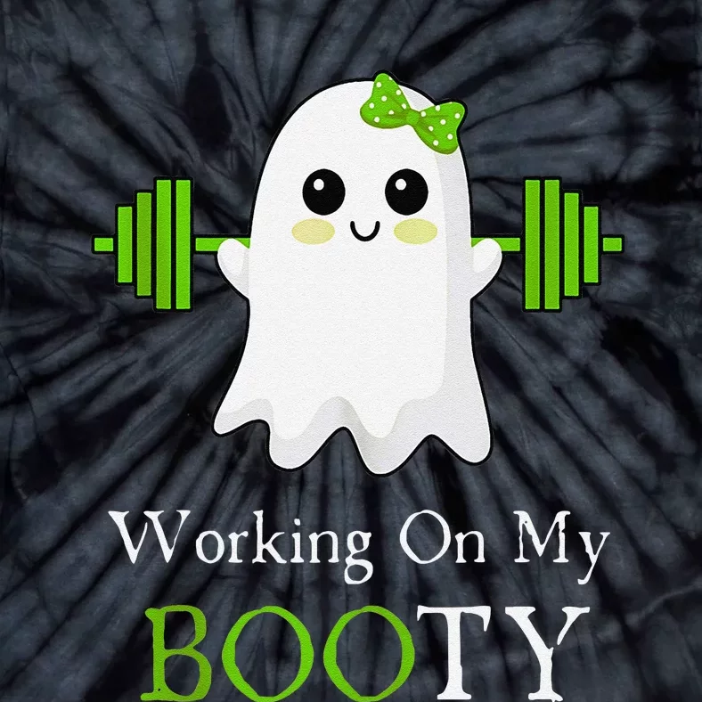 Working On My Booty Ghost Halloween Gym Humor Bodybuilder Tie-Dye T-Shirt