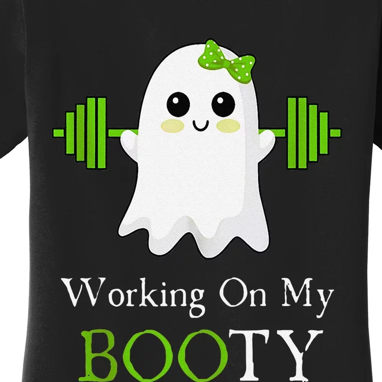 Working On My Booty Ghost Halloween Gym Humor Bodybuilder Women's T-Shirt