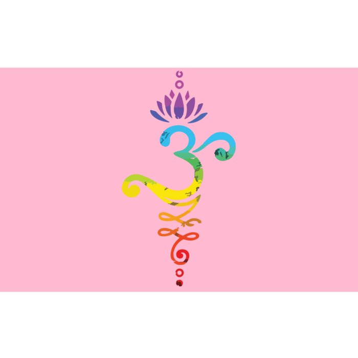 Womens Om Mantra Yoga Symbol Lotus Flower Rainbow Chakra VNeck Bumper Sticker