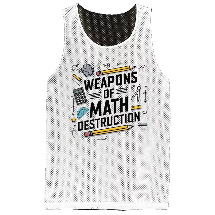 Weapons Of Math Destruction Funny Math Teacher Mesh Reversible Basketball Jersey Tank