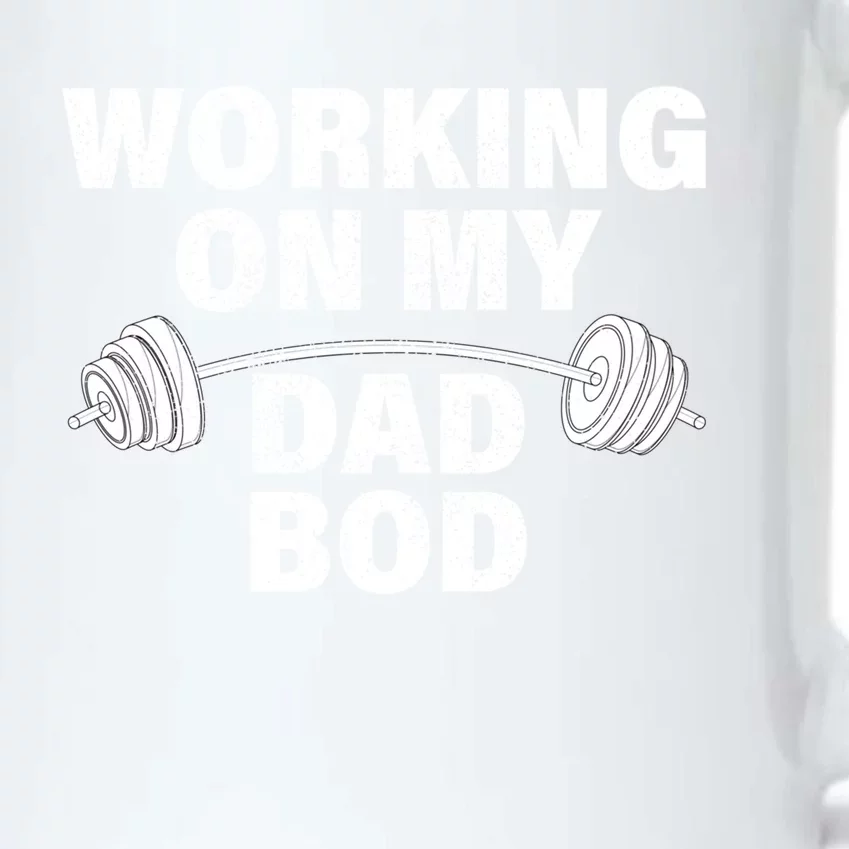 Working On My Dad Bod Funny Workout And Gym Fathers Day Gift Black Color Changing Mug