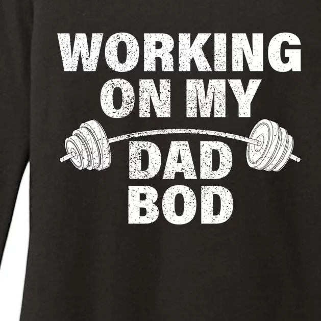 Working On My Dad Bod Funny Workout And Gym Fathers Day Gift Womens CVC Long Sleeve Shirt