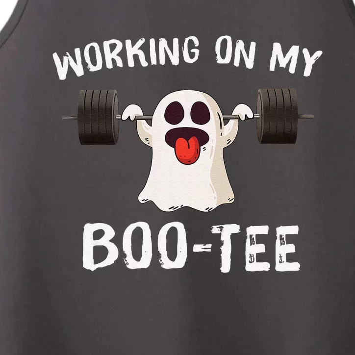 Working On My Boo Halloween Dead Lift Ghost Gym Weights Gift Performance Tank