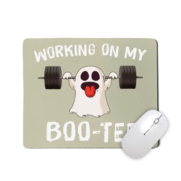 Working On My Boo Halloween Dead Lift Ghost Gym Weights Gift Mousepad