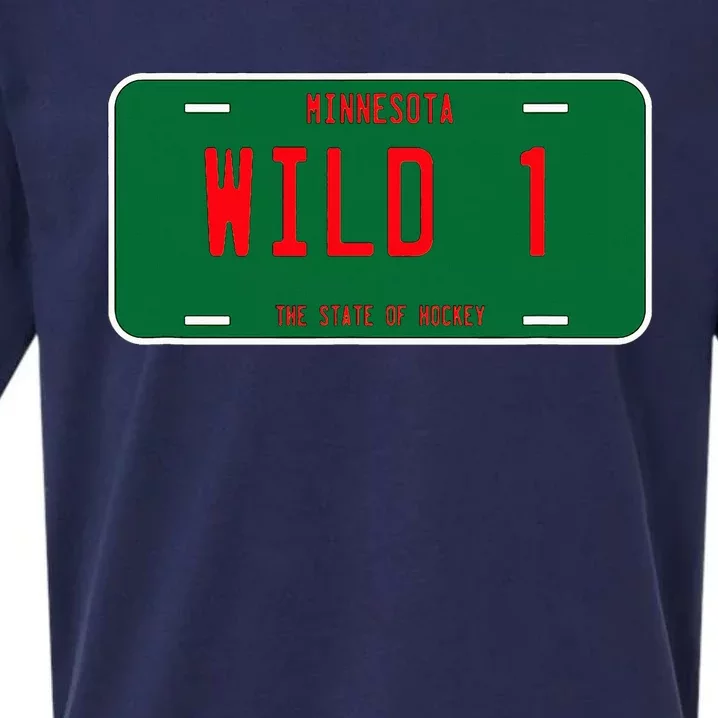 Wild One Minnesota License Plate State Of Hockey Sueded Cloud Jersey T-Shirt