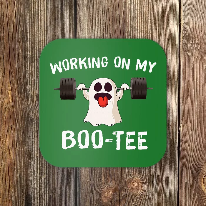 Working On My Boo Halloween Dead Lift Ghost Gym Weights Coaster