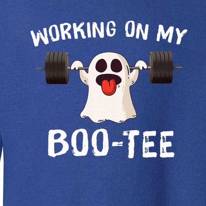 Working On My Boo Halloween Dead Lift Ghost Gym Weights Toddler Sweatshirt