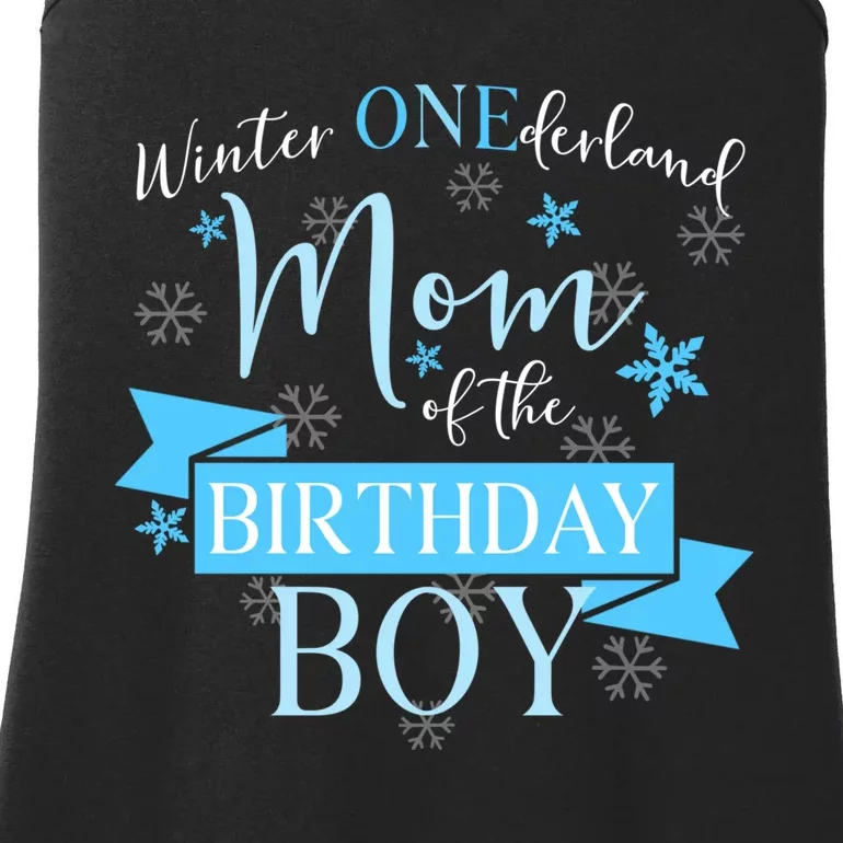 Winter Onederland Mom Of The Birthday Boy Ladies Essential Tank