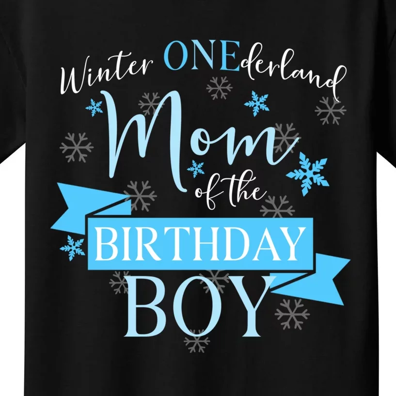 Winter Onederland Mom Of The Birthday Boy Kids T-Shirt