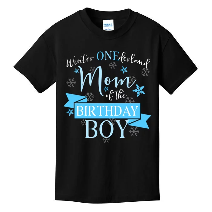 Winter Onederland Mom Of The Birthday Boy Kids T-Shirt