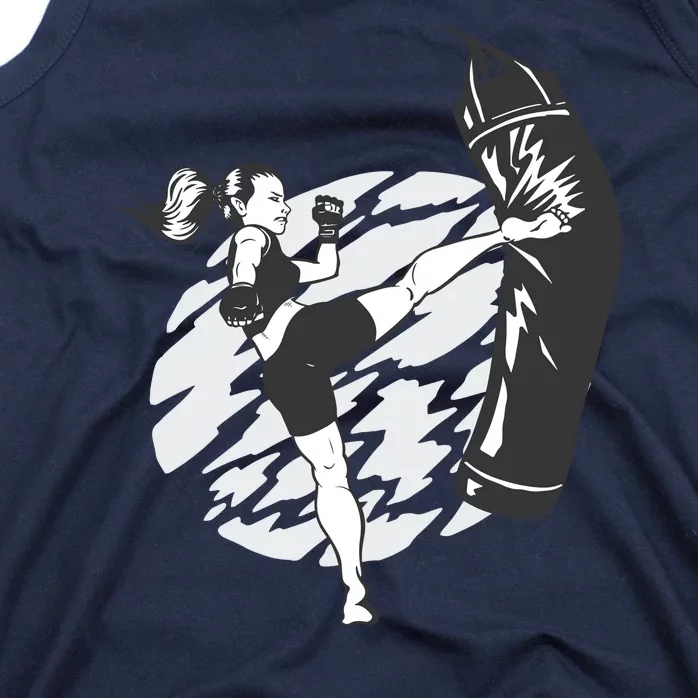 Woman High Kick Boxing Tank Top