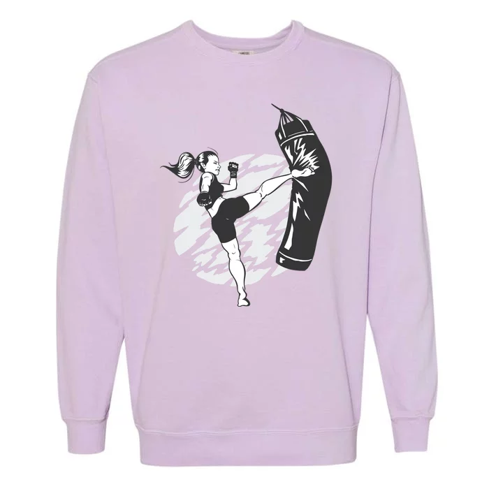 Woman High Kick Boxing Garment-Dyed Sweatshirt