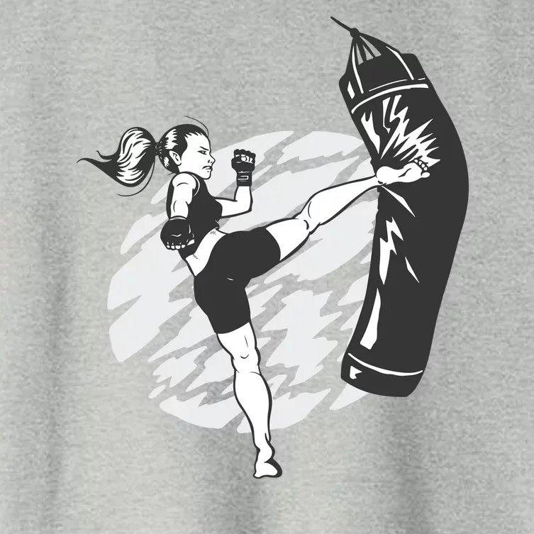 Woman High Kick Boxing Women's Crop Top Tee