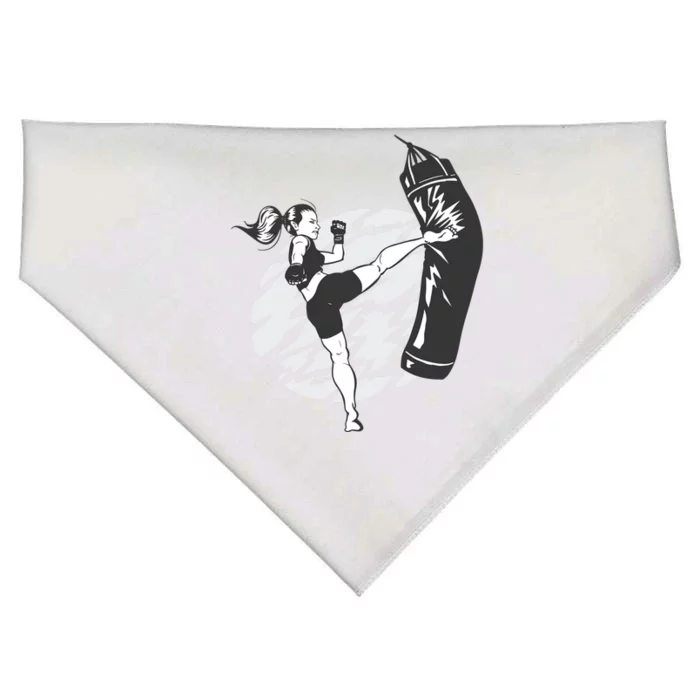 Woman High Kick Boxing USA-Made Doggie Bandana