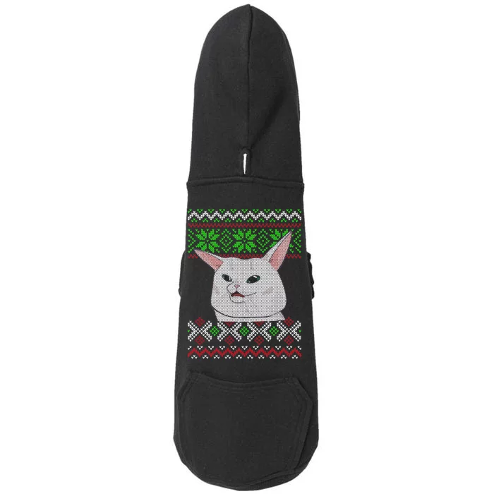 Woman Yelling At A Cat Ugly Christmas Sweater Meme Doggie 3-End Fleece Hoodie