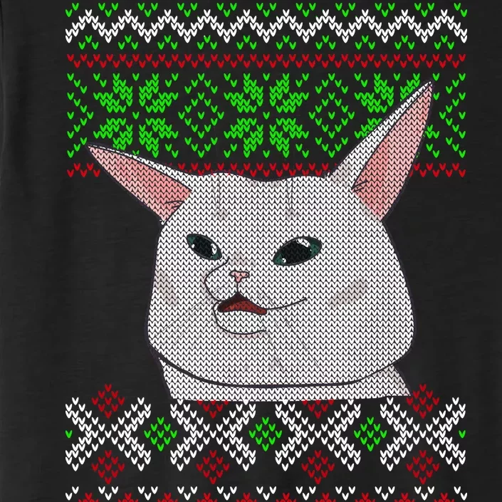 Woman Yelling At A Cat Ugly Christmas Sweater Meme ChromaSoft Performance T-Shirt