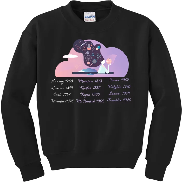 Women Of Science Kids Sweatshirt