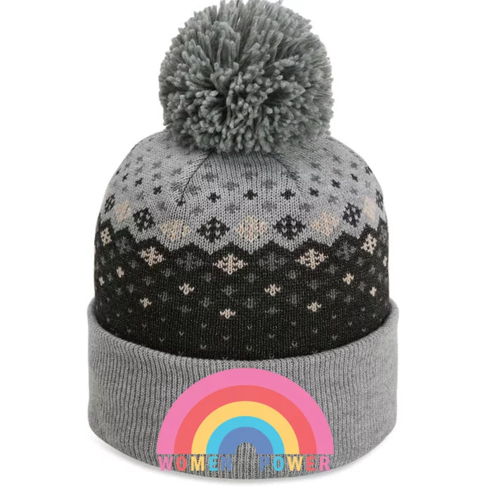 Women Power Rainbow The Baniff Cuffed Pom Beanie