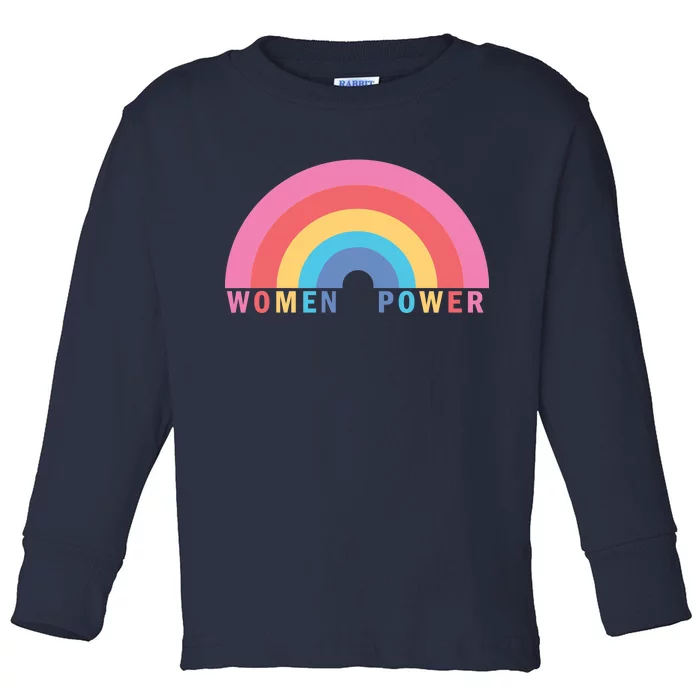 Women Power Rainbow Toddler Long Sleeve Shirt