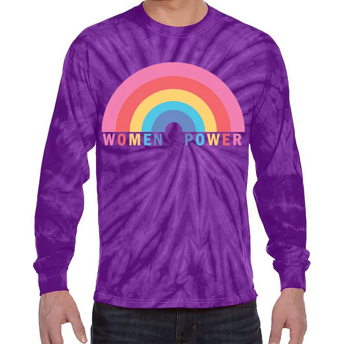 Women Power Rainbow Tie-Dye Long Sleeve Shirt