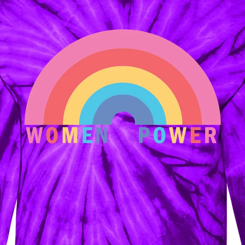 Women Power Rainbow Tie-Dye Long Sleeve Shirt