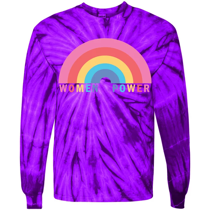 Women Power Rainbow Tie-Dye Long Sleeve Shirt