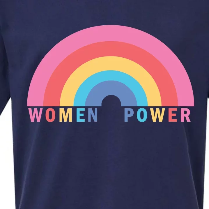 Women Power Rainbow Sueded Cloud Jersey T-Shirt