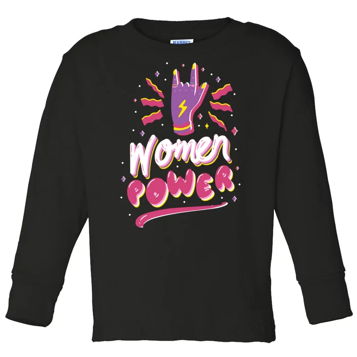 Women Power Rock Toddler Long Sleeve Shirt