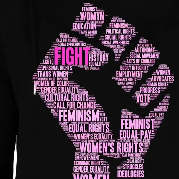 Women's March Equality Fist Mash Up Womens Funnel Neck Pullover Hood