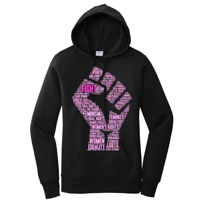 Women's March Equality Fist Mash Up Women's Pullover Hoodie