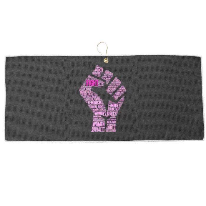 Women's March Equality Fist Mash Up Large Microfiber Waffle Golf Towel