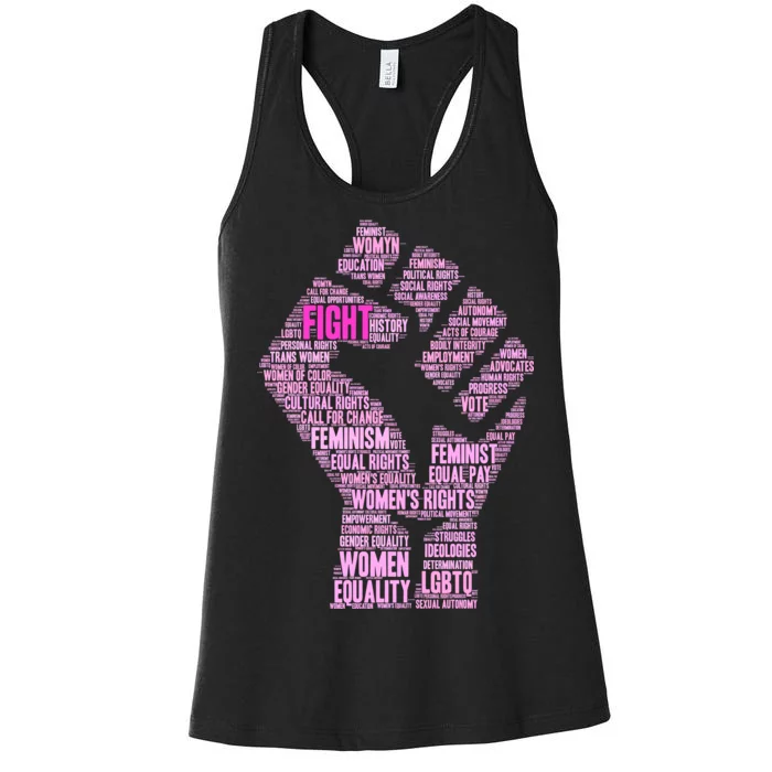 Women's March Equality Fist Mash Up Women's Racerback Tank