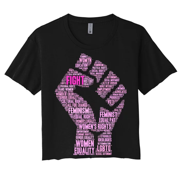 Women's March Equality Fist Mash Up Women's Crop Top Tee