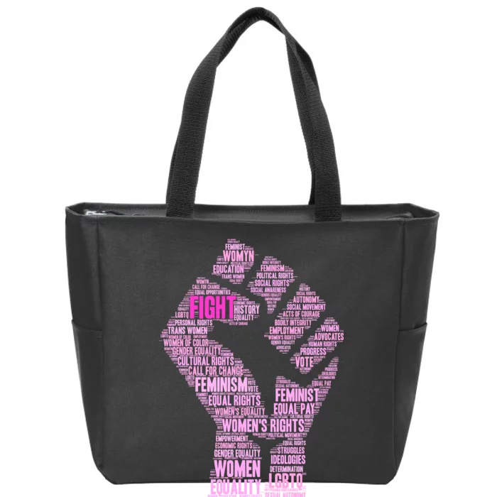 Women's March Equality Fist Mash Up Zip Tote Bag