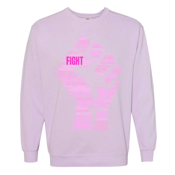 Women's March Equality Fist Mash Up Garment-Dyed Sweatshirt