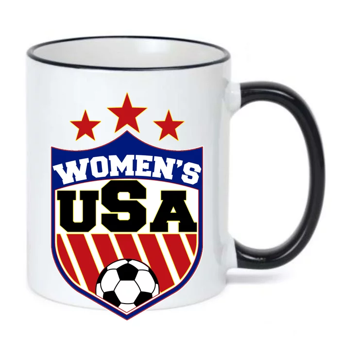 Womens Soccer USA Emblem Black Color Changing Mug