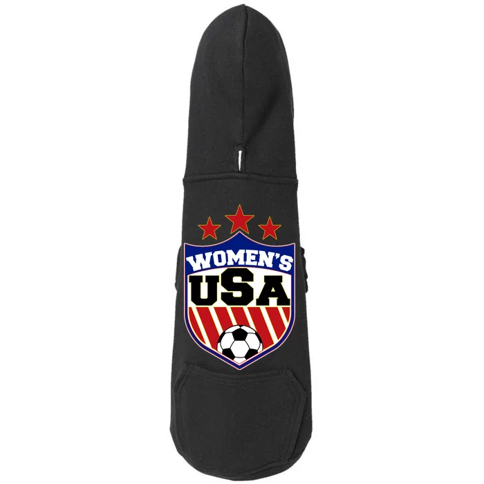 Womens Soccer USA Emblem Doggie 3-End Fleece Hoodie