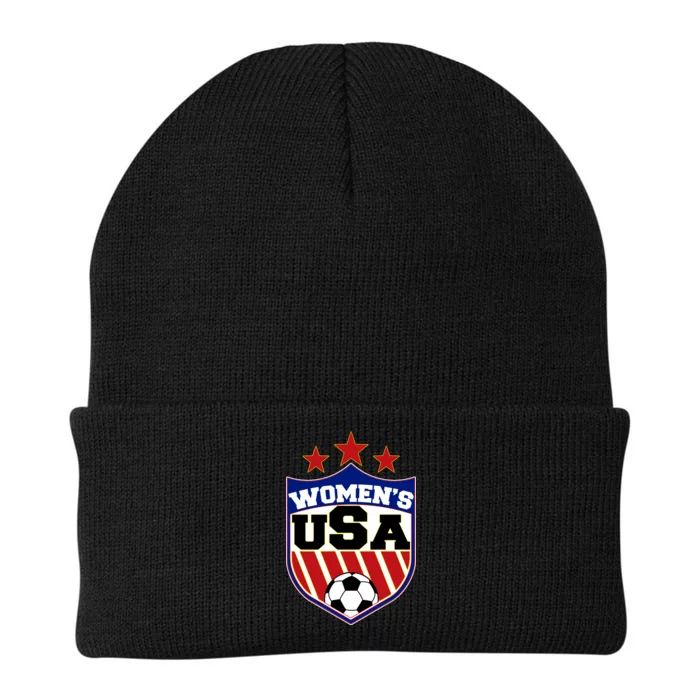 Womens Soccer USA Emblem Knit Cap Winter Beanie