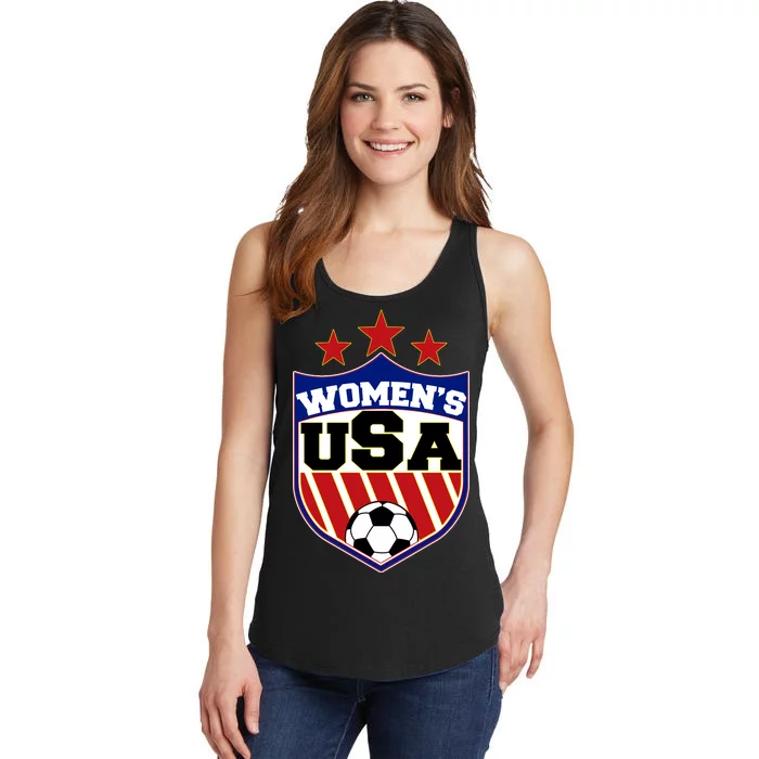 Womens Soccer USA Emblem Ladies Essential Tank