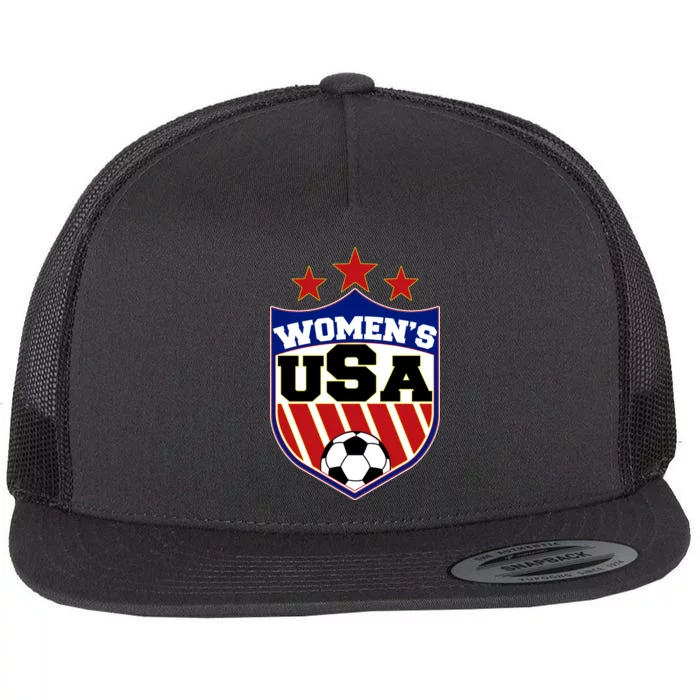 Womens Soccer USA Emblem Flat Bill Trucker Hat