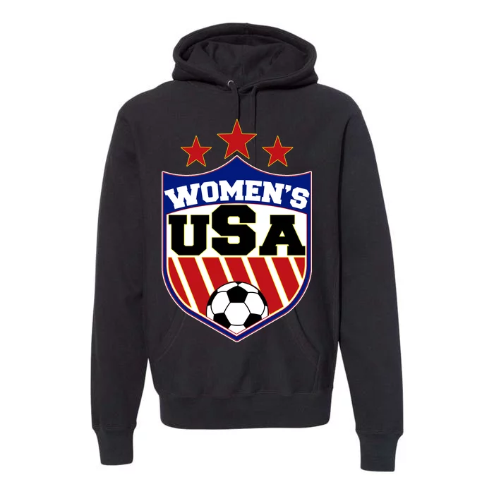 Womens Soccer USA Emblem Premium Hoodie