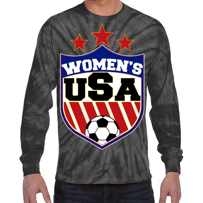 Womens Soccer USA Emblem Tie-Dye Long Sleeve Shirt