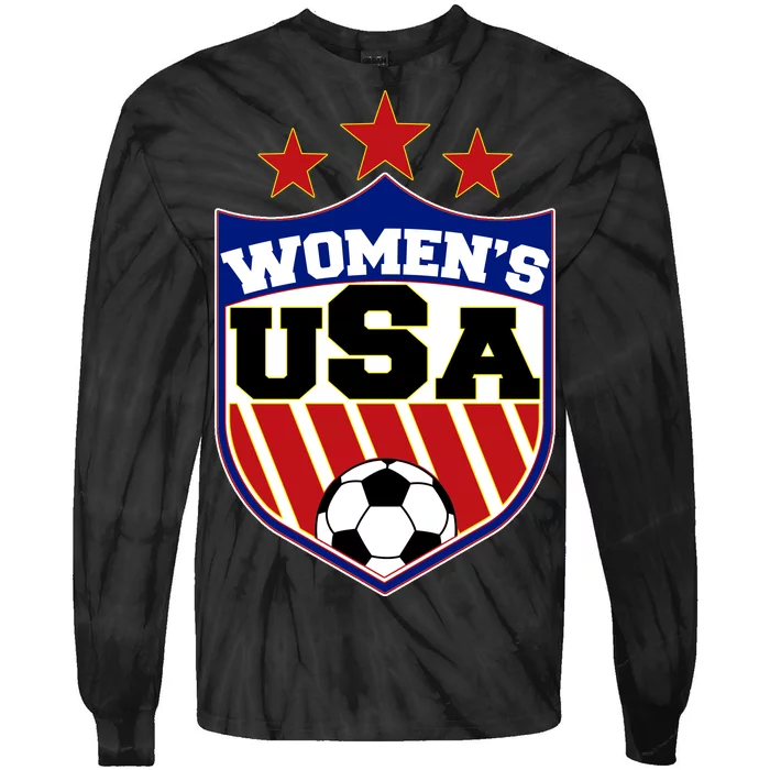 Womens Soccer USA Emblem Tie-Dye Long Sleeve Shirt