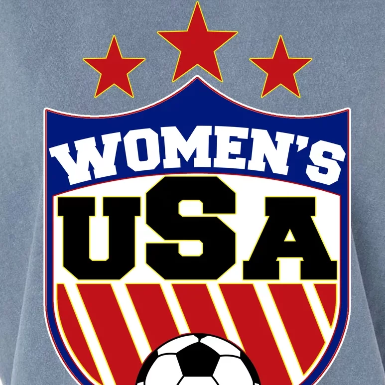 Womens Soccer USA Emblem Garment-Dyed Women's Muscle Tee