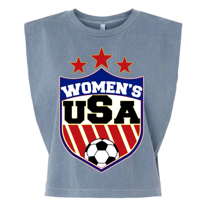 Womens Soccer USA Emblem Garment-Dyed Women's Muscle Tee