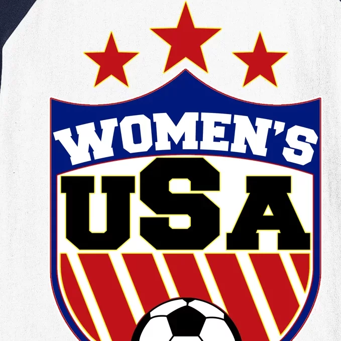 Womens Soccer USA Emblem Baseball Sleeve Shirt