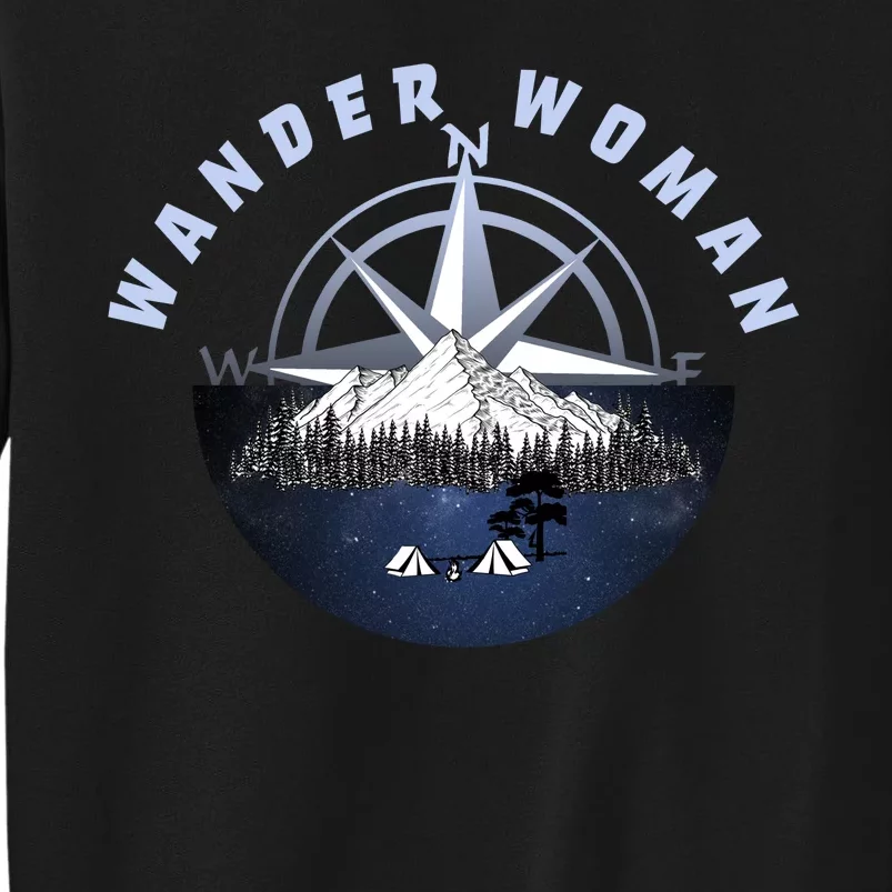 Wondar Woman Outdoors Camping Wonderer Tall Sweatshirt