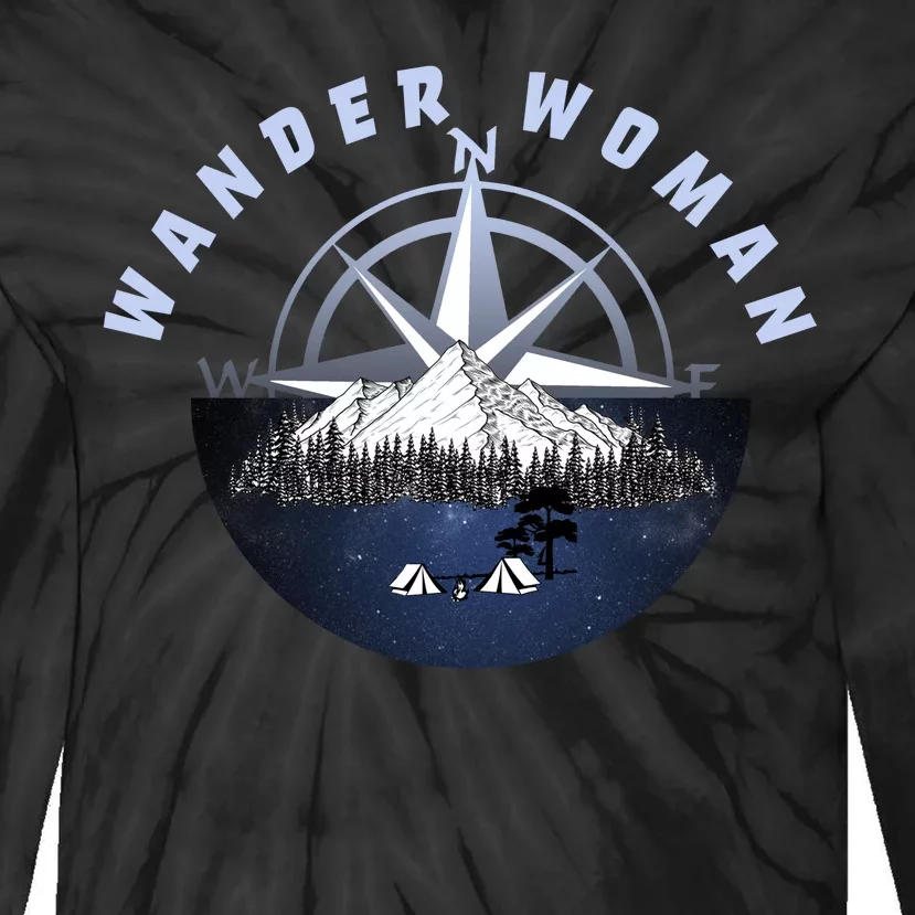 Wondar Woman Outdoors Camping Wonderer Tie-Dye Long Sleeve Shirt